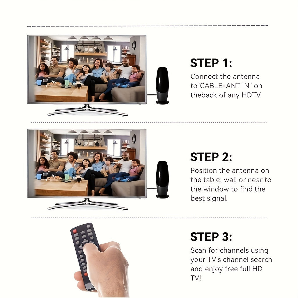 350+ Miles Range Digital TV Antenna, Indoor HDTV Antenna Support 4K 1080P, Smart TV Signal Booster Amplifier, Compatible with TV Stick And All Old TVs, 16ft Coax Cable, Antenna for Tv, Signal Amplifier