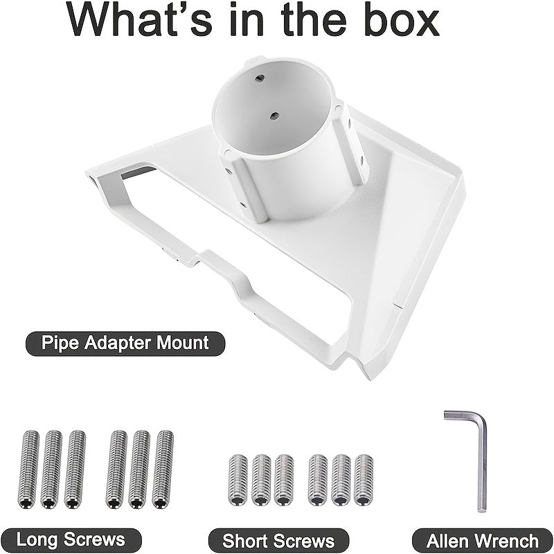 1pc Aluminum Alloy Starlink Gen 3 Pole Mount Adapter Kit, Compatible with Standard & V3 Kickstand Dishes, Weather-Resistant Outdoor Installation with 6 Strong 304.5 Screws