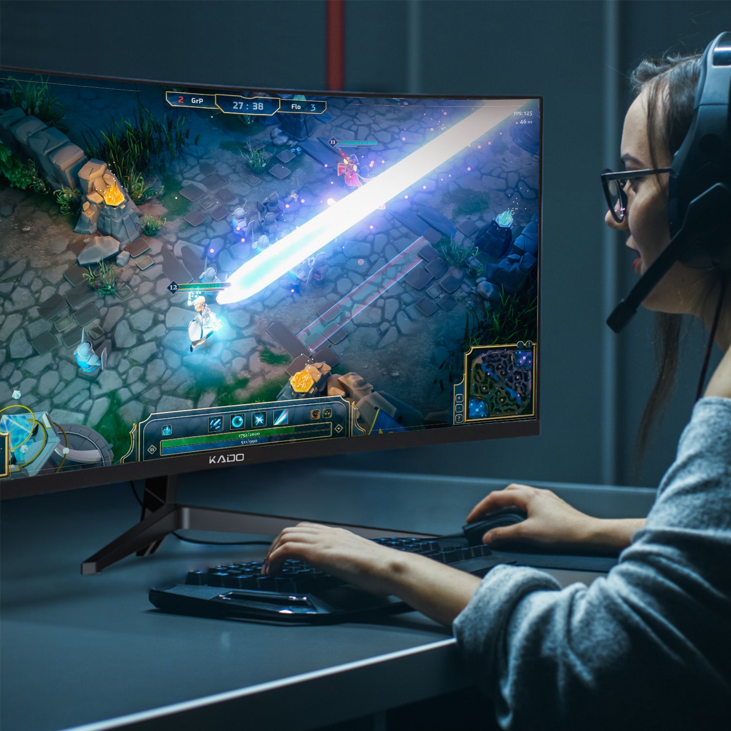 Kado by Sceptre 34" Curved 1500R Gaming Monitor 3440x1440 165Hz AMD FreeSync Premium 1ms DisplayPort Built-in Speakers Machine Black