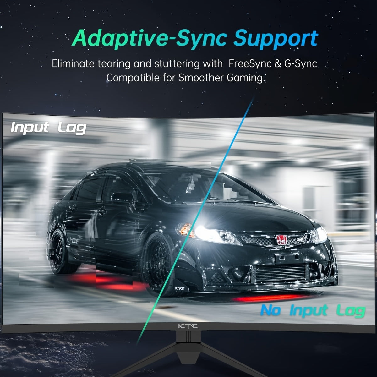 KTC 24-27-32 Inch Gaming Monitor, 24inch 1920*1080 100Hz, 27inch 2560*1440 180Hz,32inch 2560*1440 165Hz Curved Gaming Monitor, 1500R Frameless, 1ms, HDR, FreeSync Premium, DisplayPort/HDTV/USB, VESA Wall Mount, PC Monitor