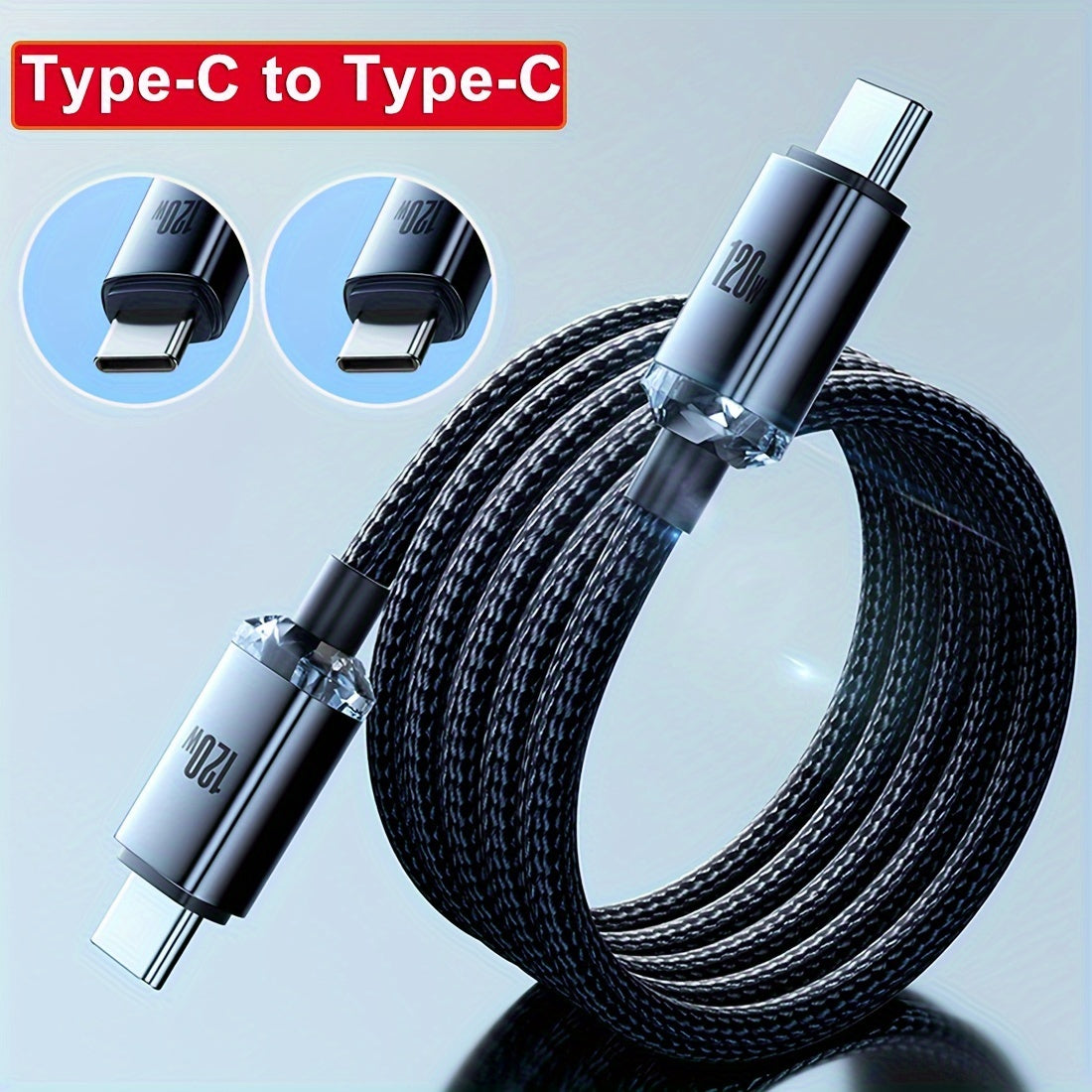120W 6A Type C to Type C/USB to Type C Super Fast Charging Cable for Samsung S23 S22 S21 Xiaomi 12Pro K50 K60 Redmi Huawei P40 P60 Android OPPO Phone Charger USB C Cord MacBook Pro iPad Pro Data USB C Type-C Transfer Cord