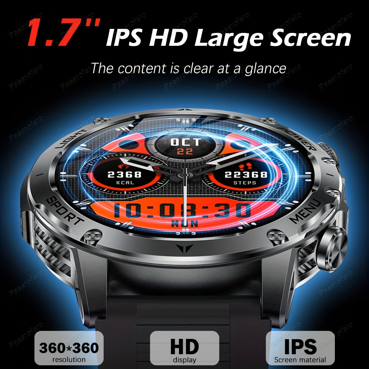 2025 New LED Men'S Smart Watch with Wireless Calling 4.32cm HD Large Screen, 1000mAh Battery, Long Standby Time, Flashlight, Fitness Tracker Watch, 100+ Sports Modes, Voice Assistant, Valentine'S Day, Birthday, Father'S Day G