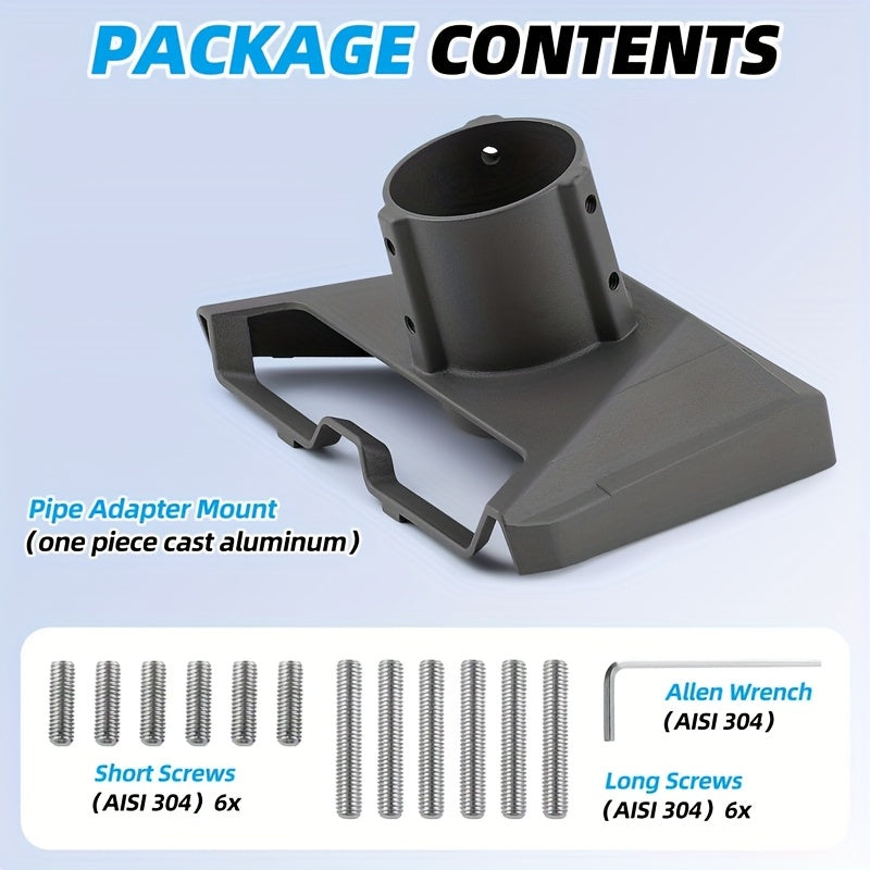 1pc Aluminum Alloy Starlink Gen 3 Pole Mount Adapter Kit, Compatible with Standard & V3 Kickstand Dishes, Weather-Resistant Outdoor Installation with 6 Strong 304.5 Screws