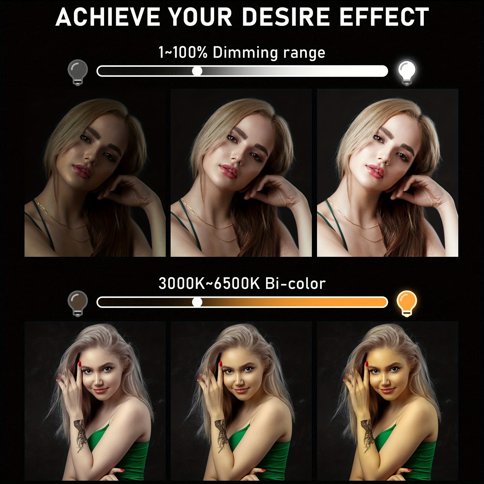 21-inch Ring Lamp with Bracket External 55W 5600k Dimmable LED Lamp, Tripod Bracket And Mobile Phone Bracket, Remote Controller, Carrying Case, CRI 97+ 2540lux, Suitable for Streaming Media Home Office Zoom Call Lighting., Vi