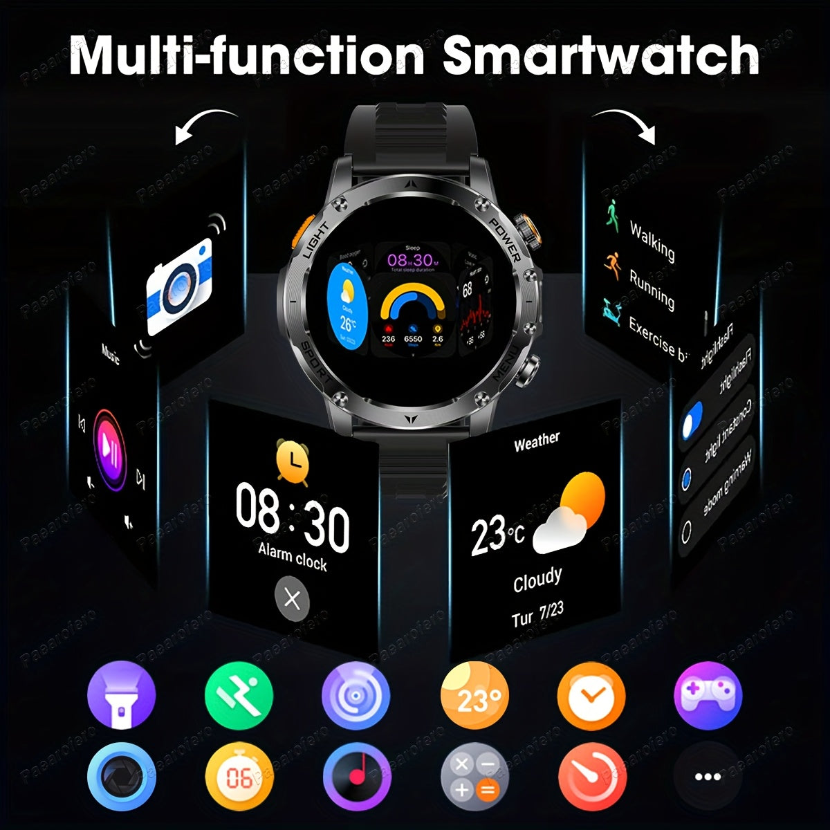 2025 New LED Men'S Smart Watch with Wireless Calling 4.32cm HD Large Screen, 1000mAh Battery, Long Standby Time, Flashlight, Fitness Tracker Watch, 100+ Sports Modes, Voice Assistant, Valentine'S Day, Birthday, Father'S Day G