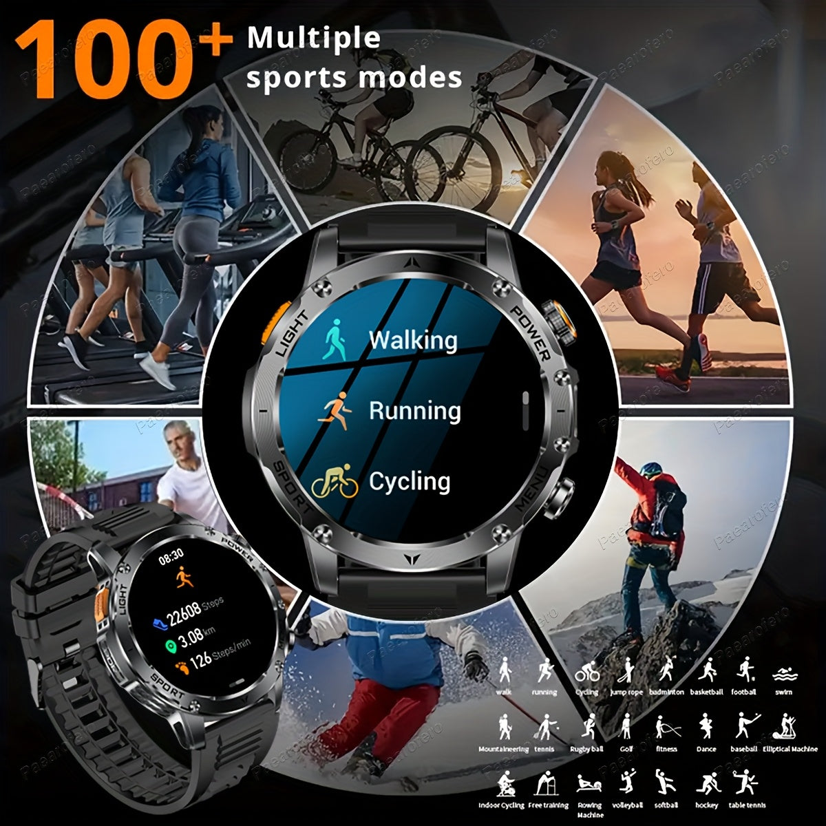 2025 New LED Men'S Smart Watch with Wireless Calling 4.32cm HD Large Screen, 1000mAh Battery, Long Standby Time, Flashlight, Fitness Tracker Watch, 100+ Sports Modes, Voice Assistant, Valentine'S Day, Birthday, Father'S Day G