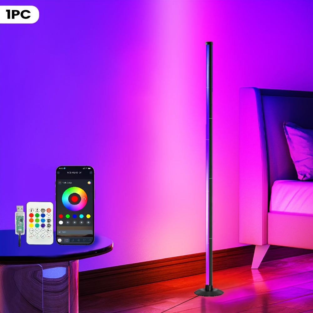 1/2pcs LED Floor Lamp RGBICB Emotion Atmosphere Light Modern Minimalist Style Backlight APP/Remote Control Dual Control | Home Office Lighting Bedside Decorative, Gaming Study Room Decoration Holiday Birthday Gift Halloween C