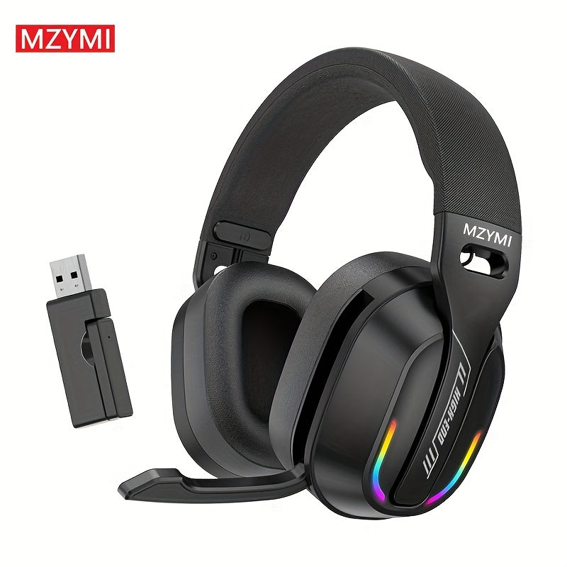 MZYMI GT100 2.4GHz/Wireless Gaming Headset for PlayStation 5 4, Gamer Headphones with Detachable Microphone for PS5, PS4, PC, Switch, Ultra-low Latency, 25 Hours Playtime, Wired Mode for Xbox Series, Console Gaming, Pc Headse