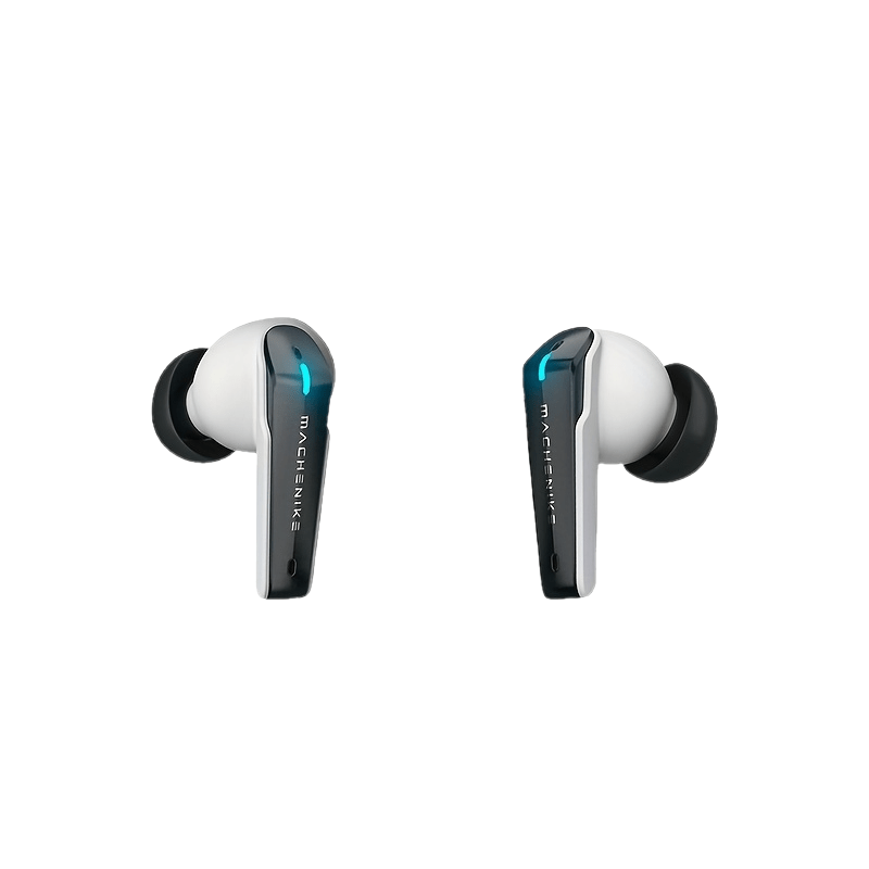 MACHENIKE TH60Pro AI Wireless Earphones TWS Earbuds 0.04s Low Latency Gaming Headset Quad Mic EMC Noise Cancelling Dual Core Sound Real Time Translator In Ear Sports Earbuds White