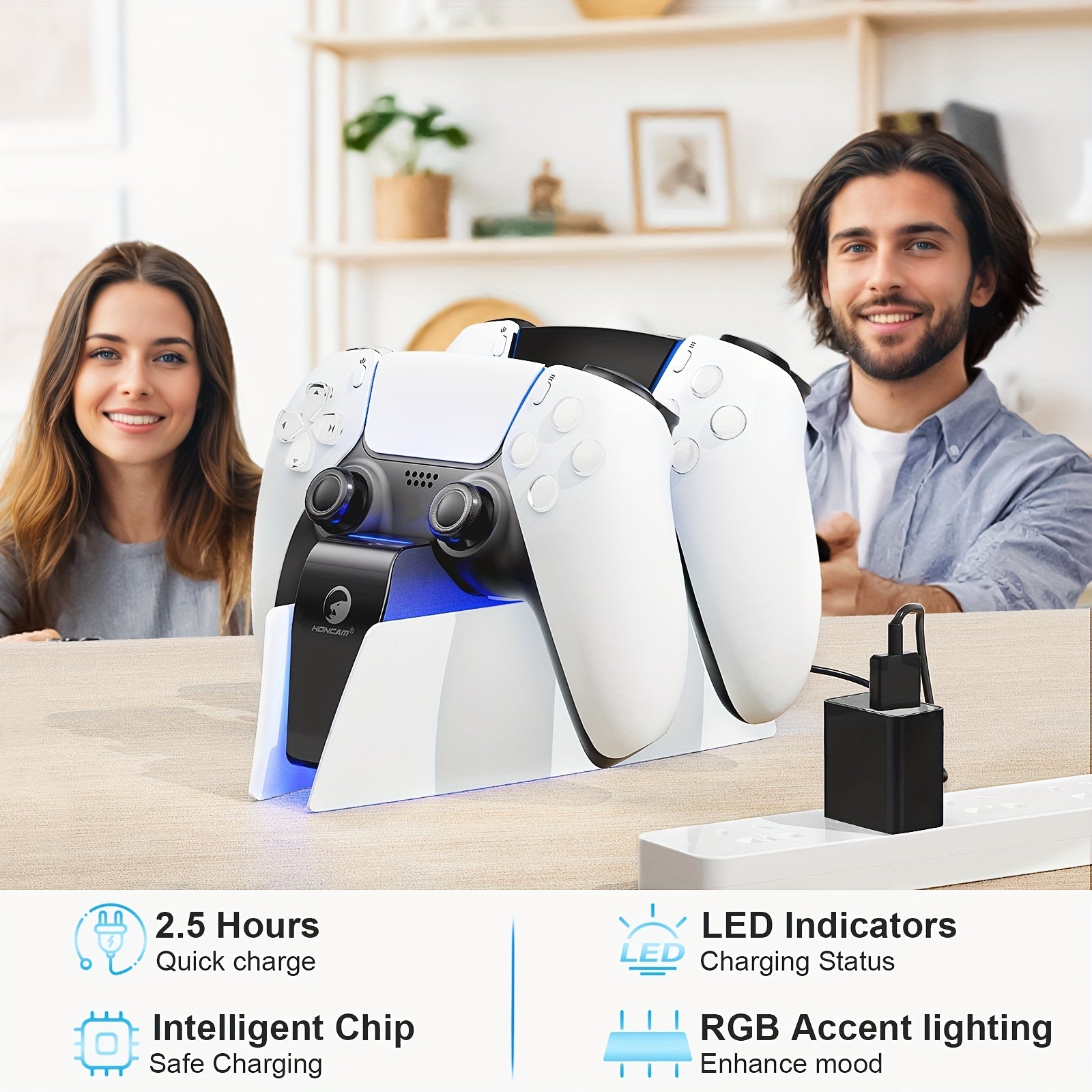 Charging Station Dock for PS5 Controller, with USB to Type C line, Charging base for PS5 Wireless Controller, PS5 Accessories