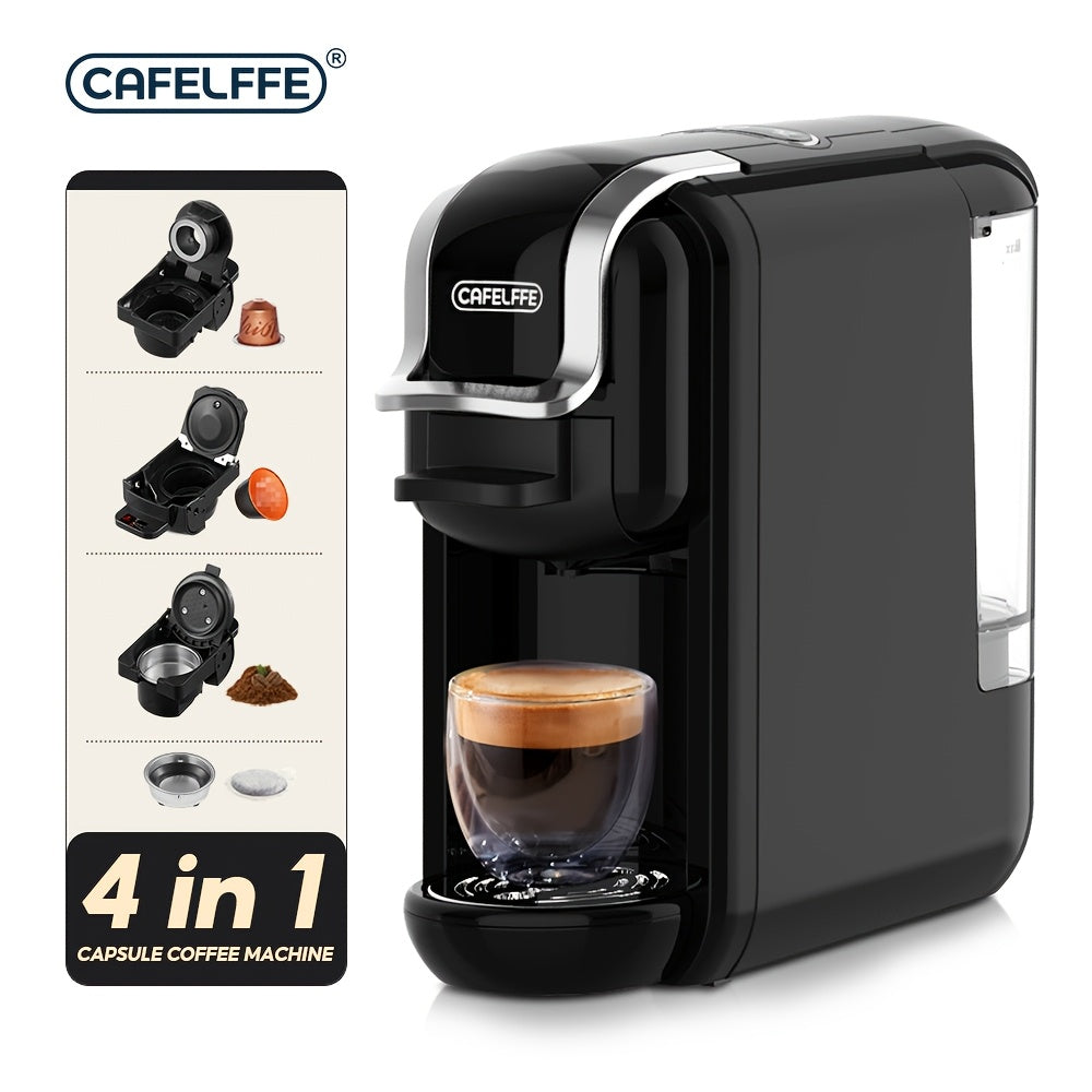 CAFELFFE 4 In 1 Capsule Coffee Maker MK603, Hot/Cold Brew Espresso Machine, 19Bar, Suitable For Nec* Capsules, DG* Capsules, ESE And Coffee Powder, Easy To Clean, Rust-proof, 0.6L Removable Water Tank, Suitable For Home Kitch