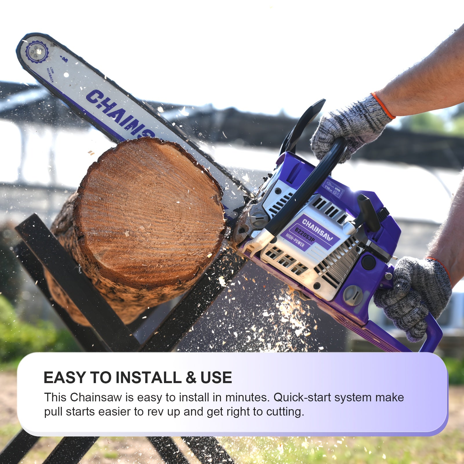 62cc 3.0HP Gas Chainsaw | 20 Inch Heavy-Duty Cordless Petrol Chainsaw For Forestry/Wood Cutting | 2-Cycle Professional Chainsaw For Garden/Farm/Yard |Perfect Gift For Spooky Season & Xmas