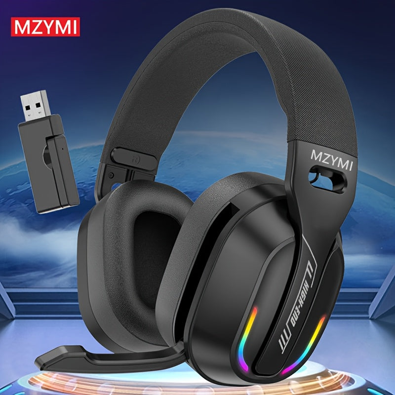 MZYMI GT100 2.4GHz/Wireless Gaming Headset for PlayStation 5 4, Gamer Headphones with Detachable Microphone for PS5, PS4, PC, Switch, Ultra-low Latency, 25 Hours Playtime, Wired Mode for Xbox Series, Console Gaming, Pc Headse