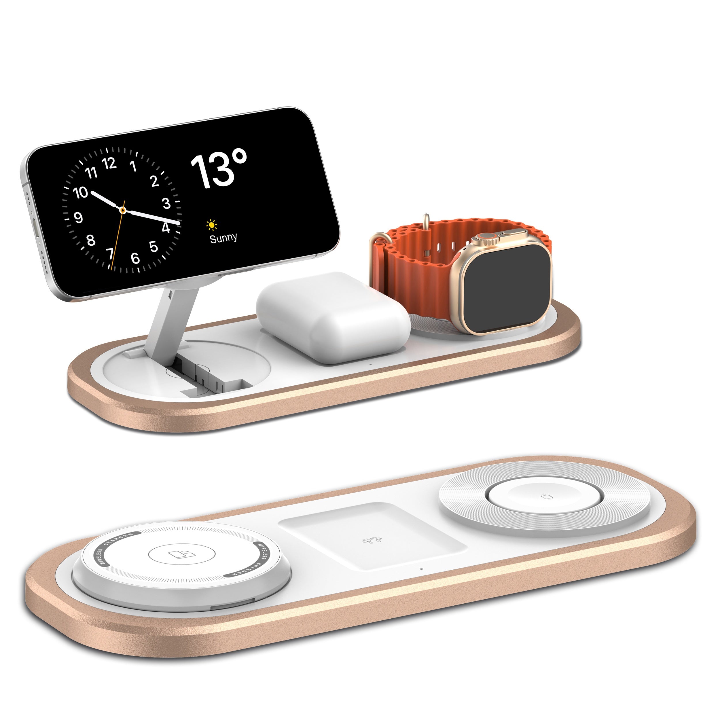 3-in-1 Wireless Charger for iPhone, Foldable Charging Station Compatible with iPhone 16/15/14/13/12/Pro Max/Pro/Mini/Plus, Suitable for iWatch 10/9/8/7/SE/6/5/4/3/2/Ultra2/Ultra, Fits Pro/2/3/4
