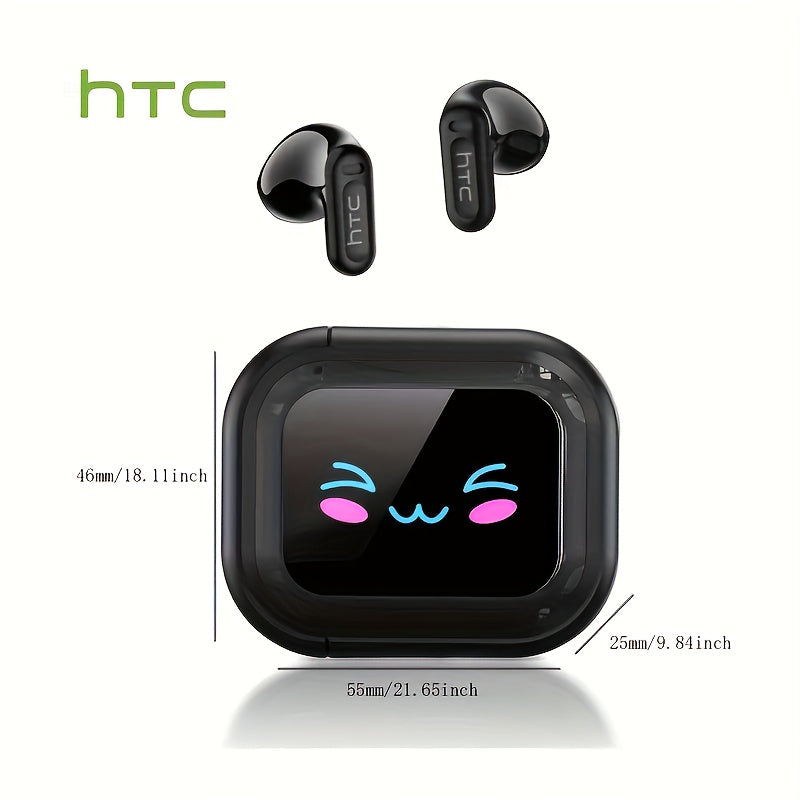 HTC NE20 AI AT WS Wireless Translator Earphones 6.0 Supports 134 Languages Real-time Translation with Screen Earphones Suitable for Sports, Running and Work, HIFI Earphones, Work Headphones, Sports Earbuds, Ergonomic Fit, Lig
