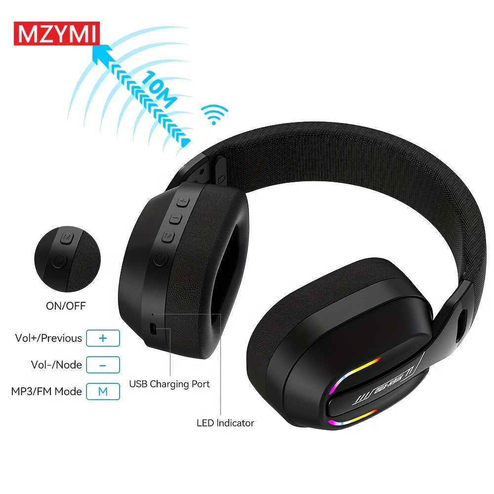MZYMI GT100 2.4GHz/Wireless Gaming Headset for PlayStation 5 4, Gamer Headphones with Detachable Microphone for PS5, PS4, PC, Switch, Ultra-low Latency, 25 Hours Playtime, Wired Mode for Xbox Series, Console Gaming, Pc Headse