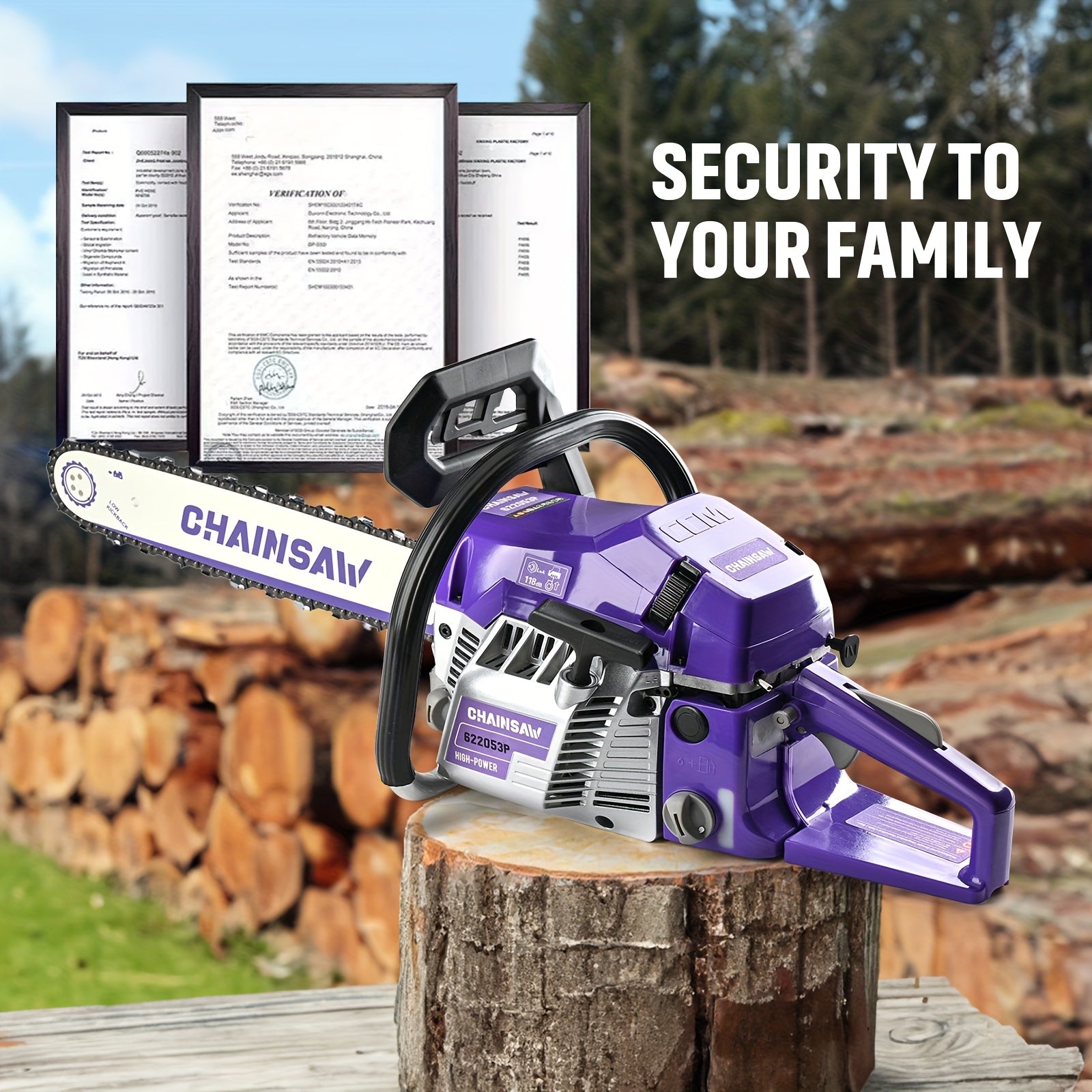 62cc 3.0HP Gas Chainsaw | 20 Inch Heavy-Duty Cordless Petrol Chainsaw For Forestry/Wood Cutting | 2-Cycle Professional Chainsaw For Garden/Farm/Yard |Perfect Gift For Spooky Season & Xmas