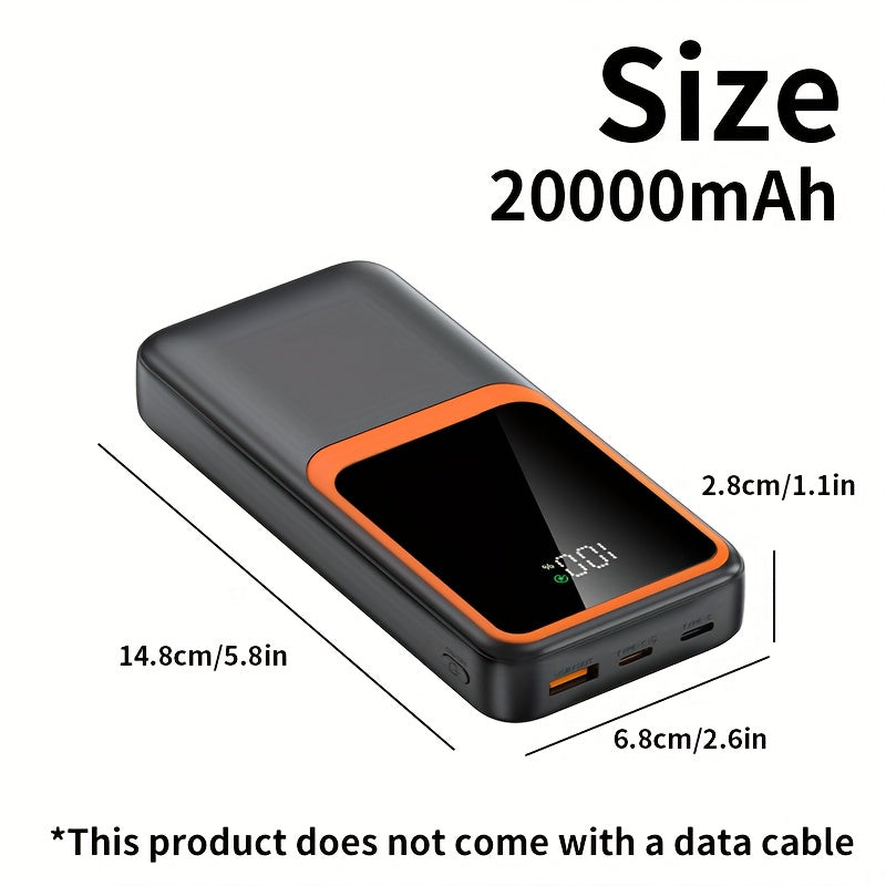 20000mAh Power Bank with LED Battery Display, Portable Mobile Charger