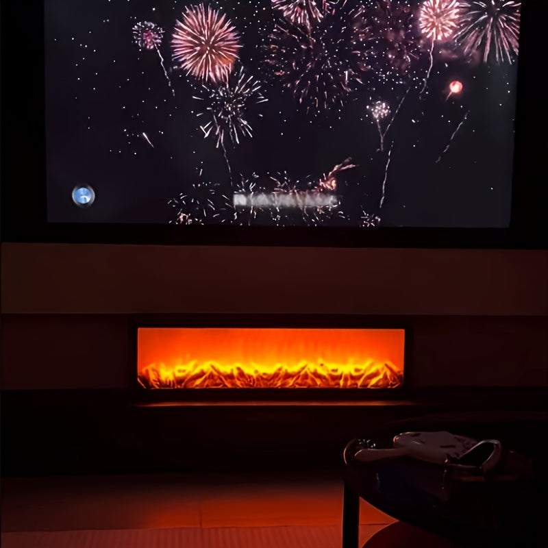 Cozy Art Decorative Style Ambient Lamp, 60cm/23.6in Fireplace Light, USB Powered, Quiet & Smokeless, Plastic Rectangular Shade, Fantasy Theme, Button Control, for Home Decor, Halloween, Christmas Decoration, Suitable for Vari