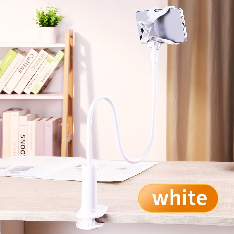 1pc Adjustable Gooseneck Phone Holder with Grip - Flexible Long Arm Clamp for iPhone 15 Pro Max, 12, 13, 14 | Stable Desk & Bed Mount, Hands-Free Viewing, Durable ABS Material, Ergonomic Design, Bed Phone Holder | Ergonomic G