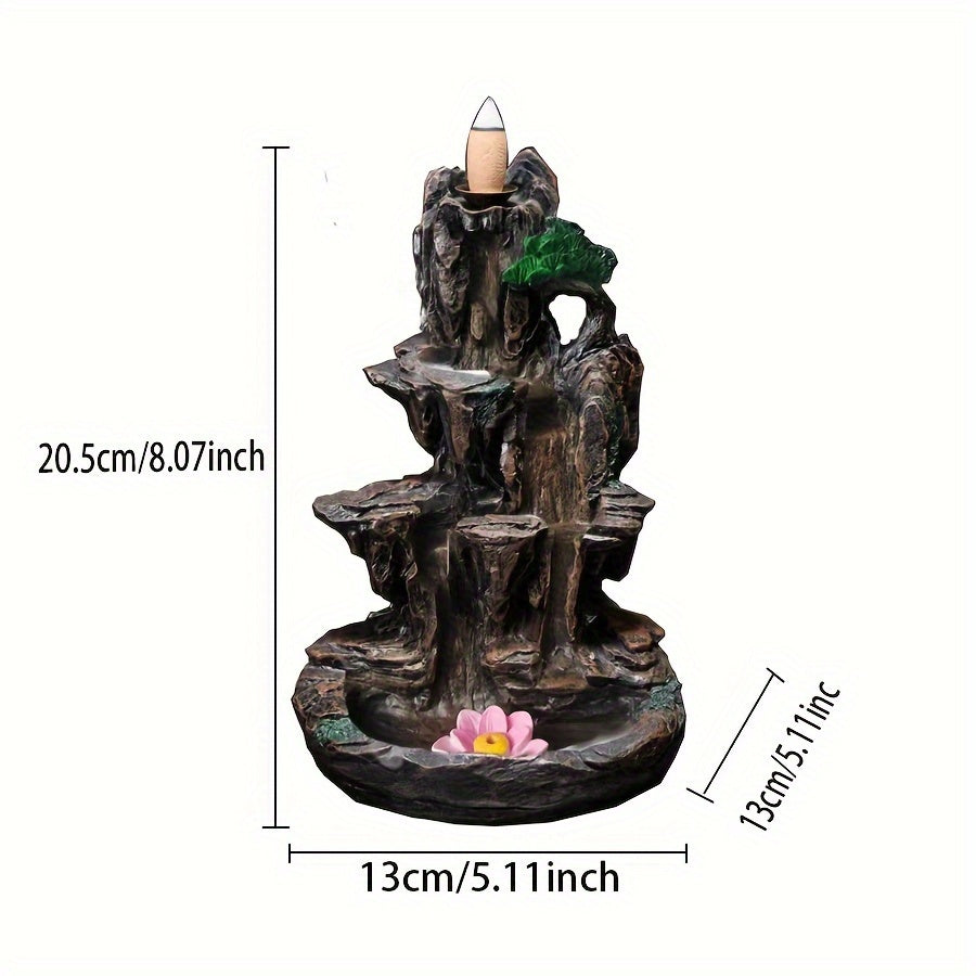 1pc Inverted Incense Holder, Resin Large Incense Holder Ornament, Original Mountain Water Landscape Smoking Incense Holder, Creative Sandalwood Sediment Incense, Home Tea Room Incense Holder, Does Not Send Incense