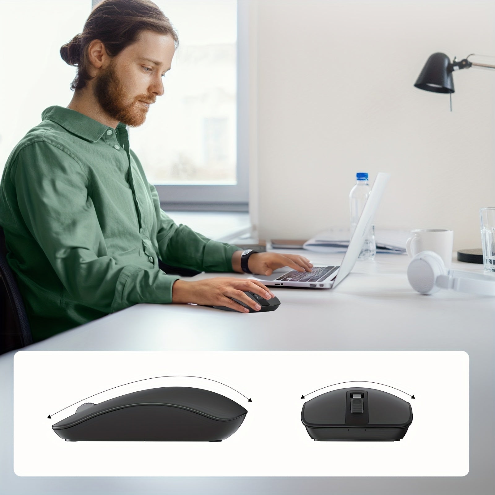 ACER Computer Mouse Wireless, 2.4G Slim USB Wireless Mice with USB Receiver, Laptop Mouse with 4 Buttons, Portable for Laptop, Desktop, PC, Wireless Mouse for Laptop, Ergonomic Mouse, Computer Mouse Wireless USB, Wireless Mou