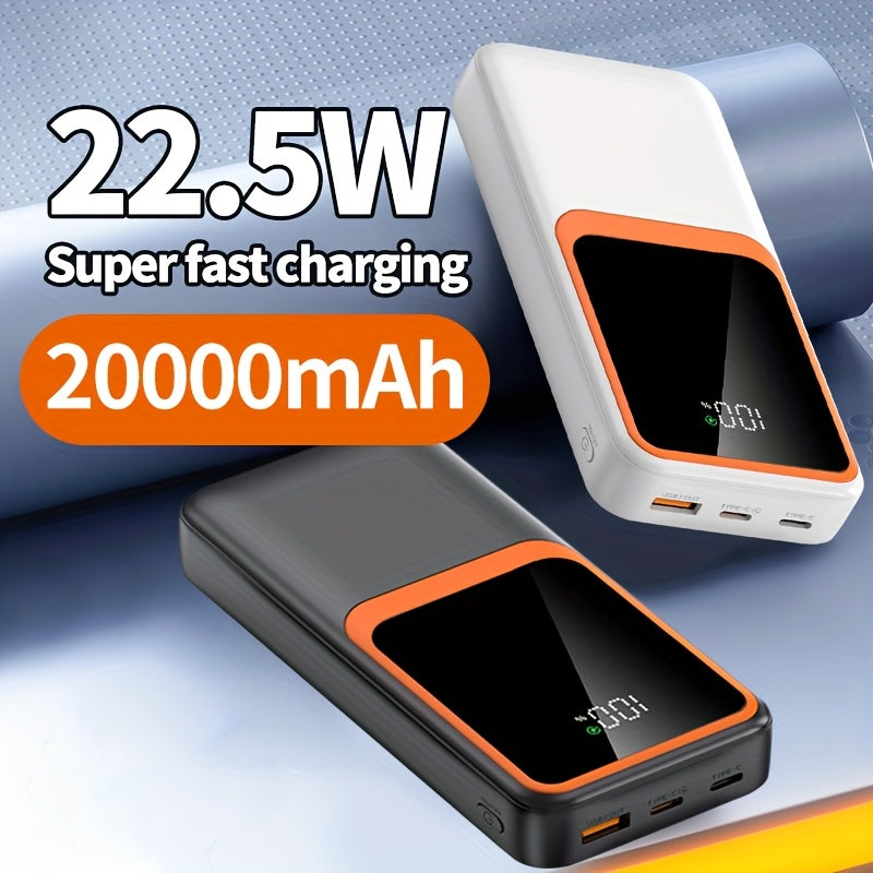 20000mAh Power Bank with LED Battery Display, Portable Mobile Charger