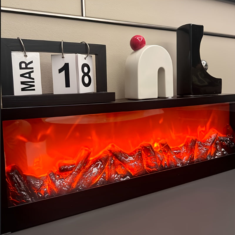 Cozy Art Decorative Style Ambient Lamp, 60cm/23.6in Fireplace Light, USB Powered, Quiet & Smokeless, Plastic Rectangular Shade, Fantasy Theme, Button Control, for Home Decor, Halloween, Christmas Decoration, Suitable for Vari