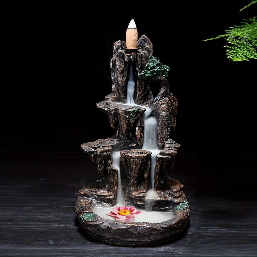 1pc Inverted Incense Holder, Resin Large Incense Holder Ornament, Original Mountain Water Landscape Smoking Incense Holder, Creative Sandalwood Sediment Incense, Home Tea Room Incense Holder, Does Not Send Incense
