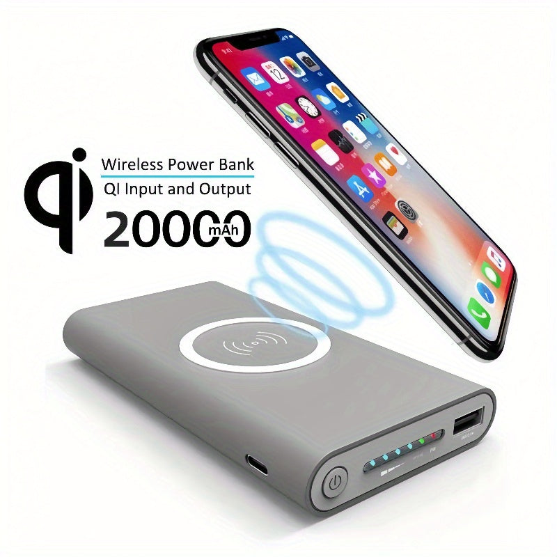 20000mAh Power Bank Ultra-Large Capacity Universal Wireless Fast Charging Power Bank Thin And Portable For iPhone Samsung