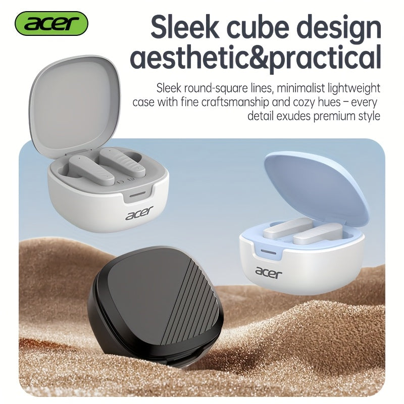 ACER OHR503 Wireless Earbuds with HD Surround Sound, Call Noise Cancellation, Low Latency, Multi-Device Compatibility, Smart Touch & Fast Charge, Compact & Portable, For Travel/sports/gaming/business/study, Gaming Headphones,