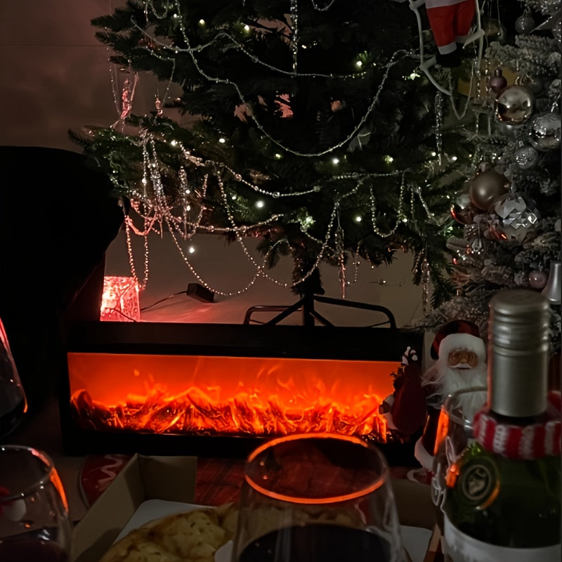 Cozy Art Decorative Style Ambient Lamp, 60cm/23.6in Fireplace Light, USB Powered, Quiet & Smokeless, Plastic Rectangular Shade, Fantasy Theme, Button Control, for Home Decor, Halloween, Christmas Decoration, Suitable for Vari