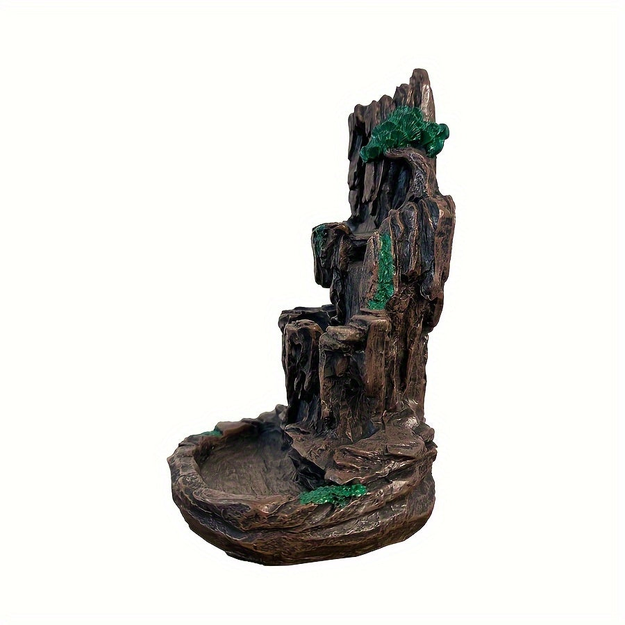 1pc Inverted Incense Holder, Resin Large Incense Holder Ornament, Original Mountain Water Landscape Smoking Incense Holder, Creative Sandalwood Sediment Incense, Home Tea Room Incense Holder, Does Not Send Incense