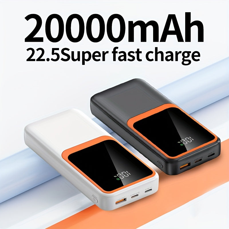 20000mAh Power Bank with LED Battery Display, Portable Mobile Charger