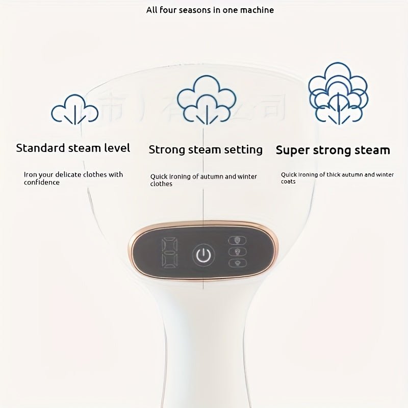 2025 New Model - Handheld Garment Steamer with LED Display, 9-Second Quick Heating, Touch Control, 3 Adjustable Steam Levels, Ideal for Wrinkle Removal at Home and Travel (EU Plug)