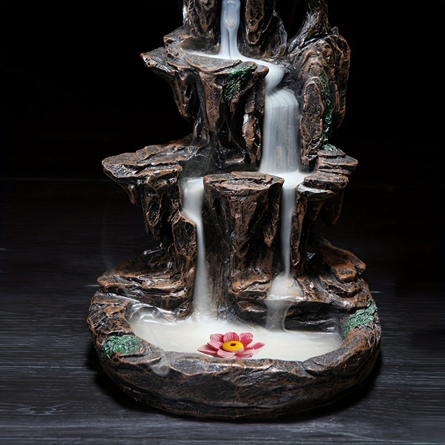 1pc Inverted Incense Holder, Resin Large Incense Holder Ornament, Original Mountain Water Landscape Smoking Incense Holder, Creative Sandalwood Sediment Incense, Home Tea Room Incense Holder, Does Not Send Incense