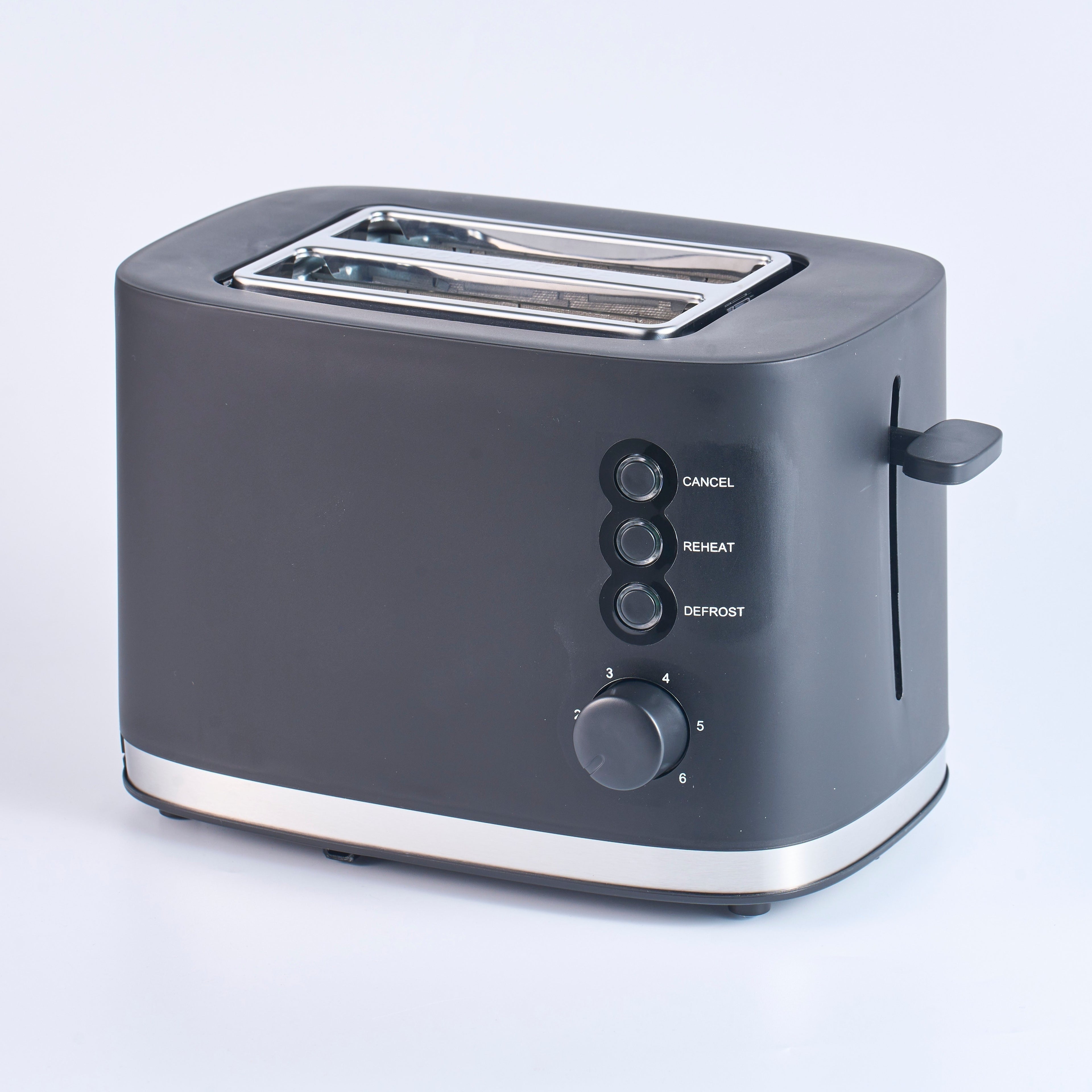 1pc Classic 2-Slice Toaster with 3.81cm Extra Wide Slots, 6 Browning Settings, Bagel/Defrost/Reheat Functions, Removable Crumb Tray & High Lift Lever - Sleek Black Plastic Housing for Home & Commercial Kitchens, Breakfast Ess