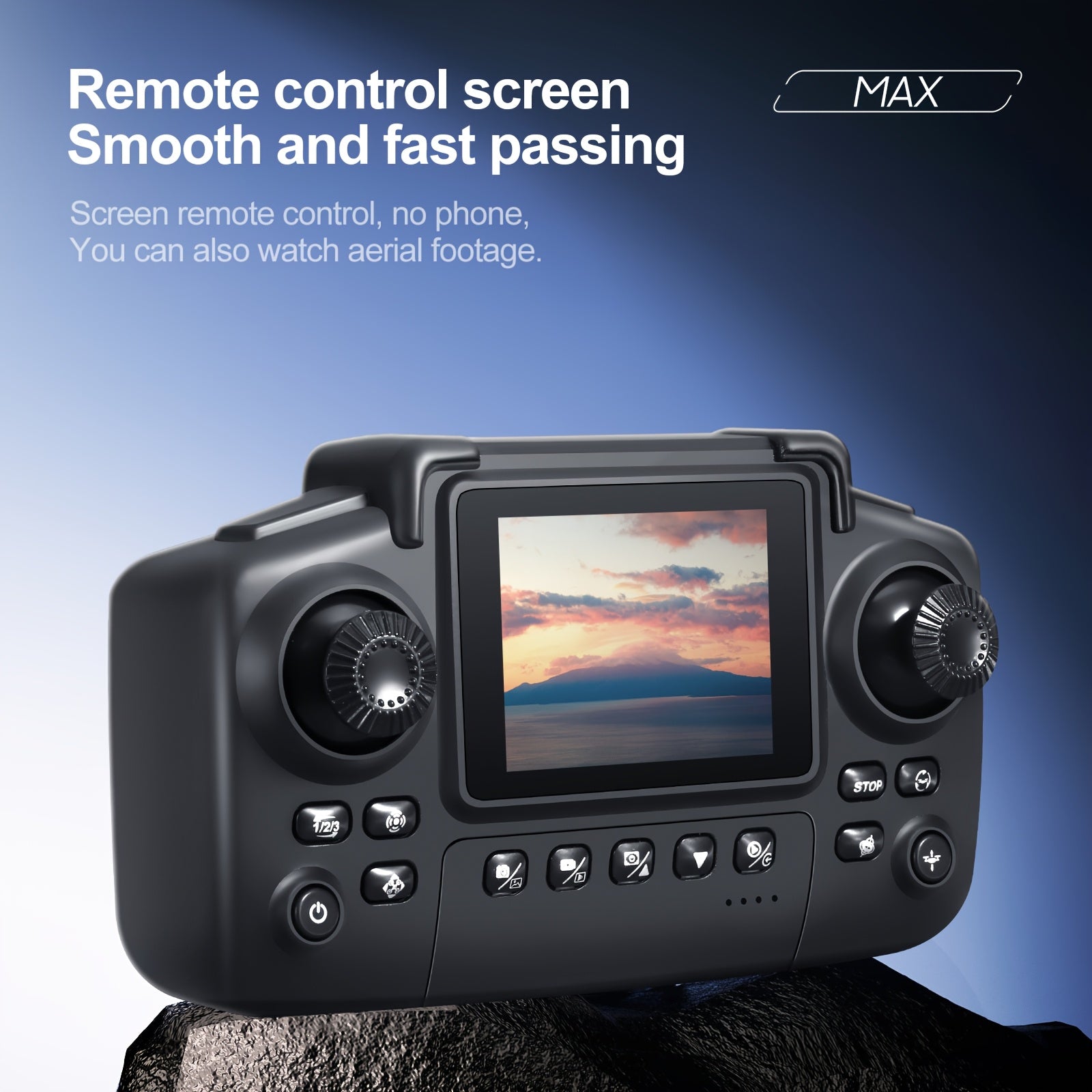 New Drone MAX Upgraded Version with 2 Batteries, Equipped with High-definition 2, 4-inch Screen Remote Control, Dual Camera Obstacle Avoidance Function, Brushless Motor, Foldable Arm, Suitable for Night Flight with Remote Con