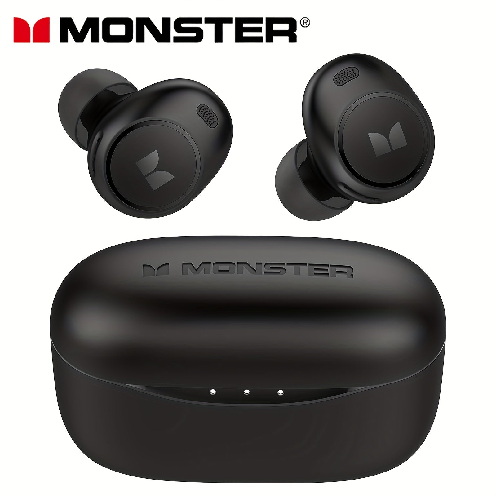 Monster Wireless Earbuds, Wireless 5.3 In-Ear Headphones with 4 Microphones, Clear Calls, Noise Cancellation, Touch Control, Type-C Charging Case, Comfortable Wireless Earphones for Daily Use Or As Holiday Gift Birthday Gift