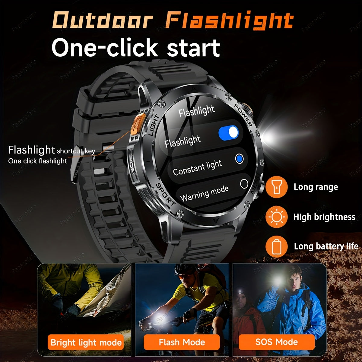 2025 New LED Men'S Smart Watch with Wireless Calling 4.32cm HD Large Screen, 1000mAh Battery, Long Standby Time, Flashlight, Fitness Tracker Watch, 100+ Sports Modes, Voice Assistant, Valentine'S Day, Birthday, Father'S Day G