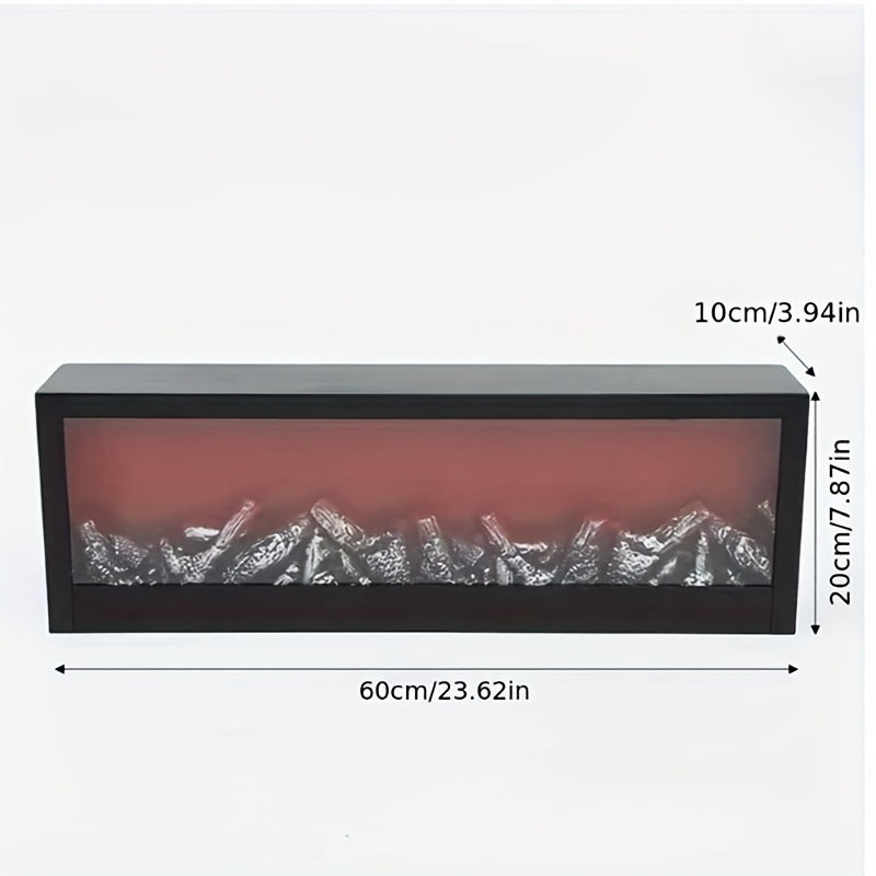 Cozy Art Decorative Style Ambient Lamp, 60cm/23.6in Fireplace Light, USB Powered, Quiet & Smokeless, Plastic Rectangular Shade, Fantasy Theme, Button Control, for Home Decor, Halloween, Christmas Decoration, Suitable for Vari