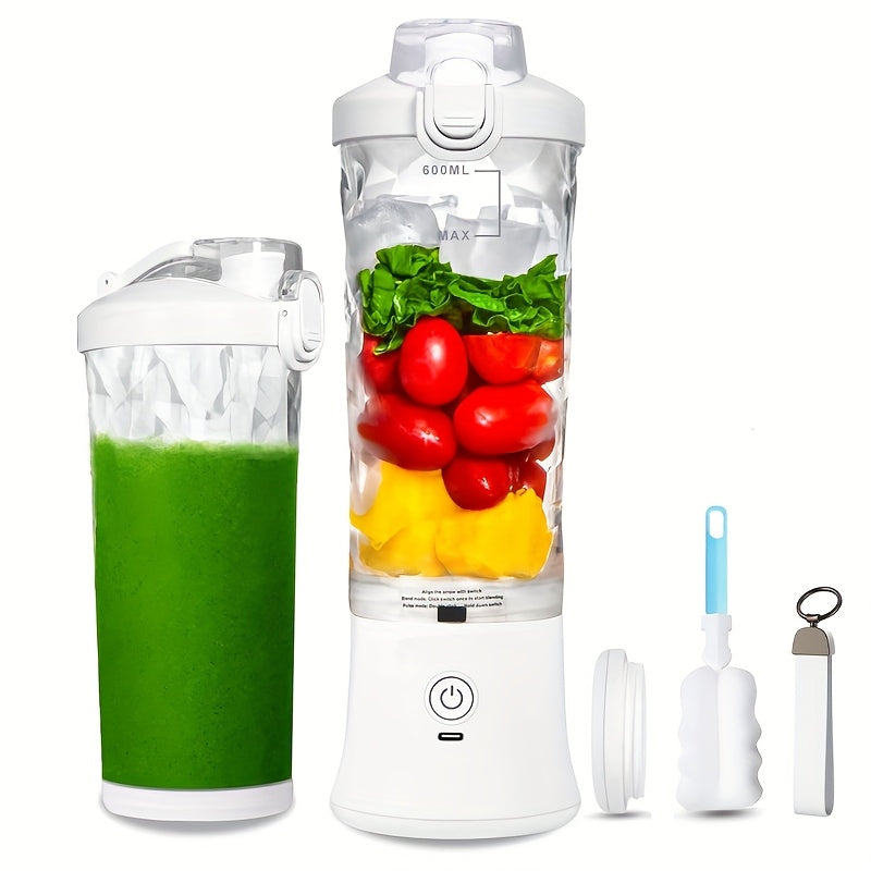 1pc,20oz Portable Blender with USB Rechargeable Battery, Dual Modes for Smoothies and Fresh Juice, Compact Design for On-the-Go Nutrition