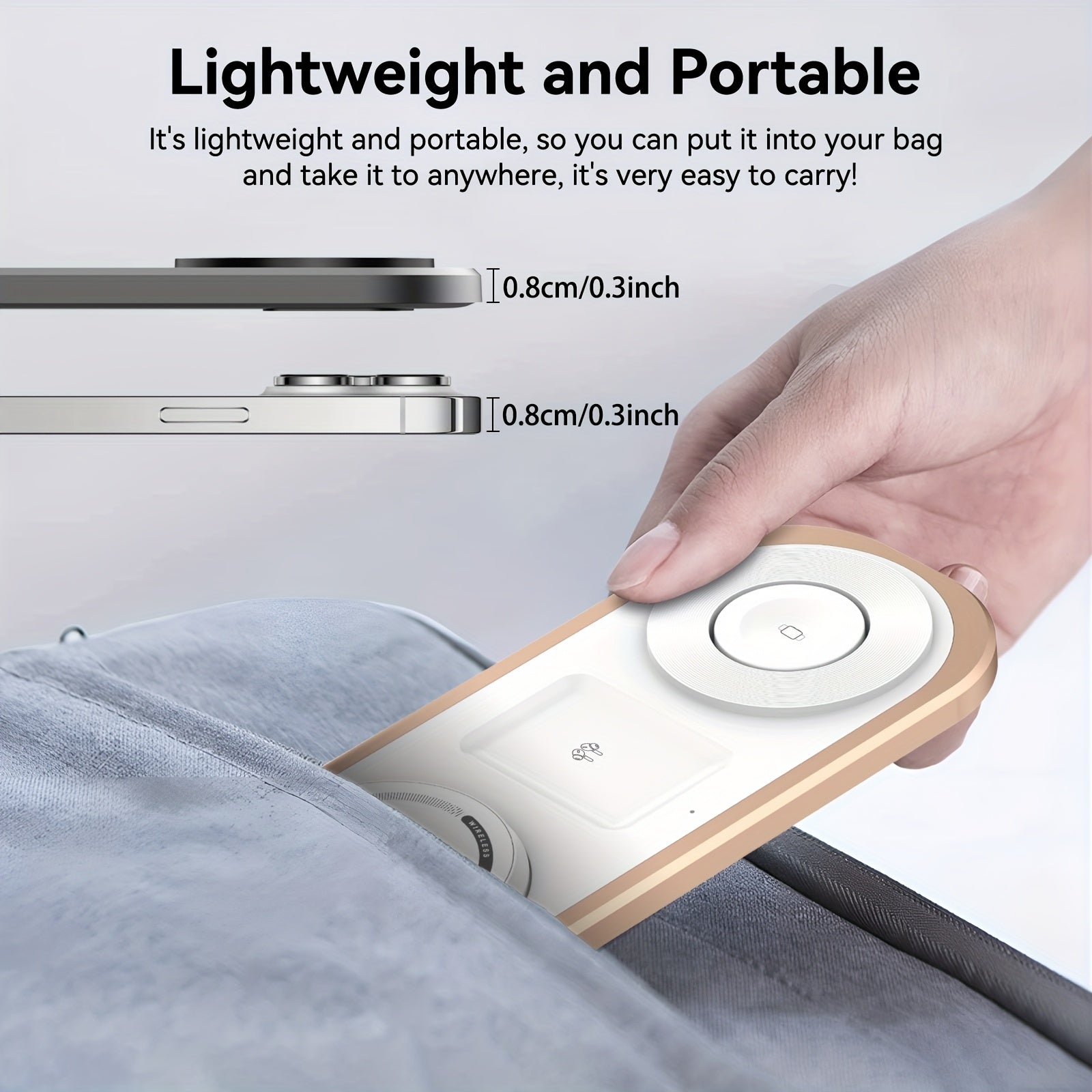 3-in-1 Wireless Charger for iPhone, Foldable Charging Station Compatible with iPhone 16/15/14/13/12/Pro Max/Pro/Mini/Plus, Suitable for iWatch 10/9/8/7/SE/6/5/4/3/2/Ultra2/Ultra, Fits Pro/2/3/4