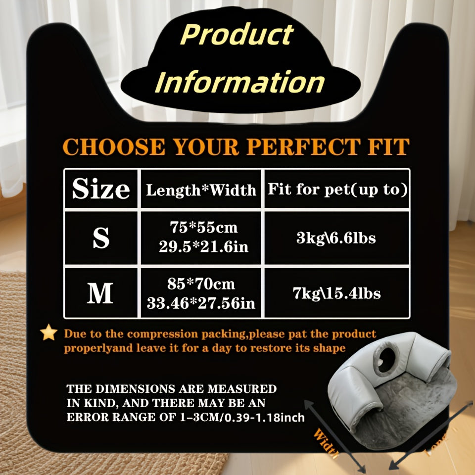 3-in-1 Cozy Cat Tunnel Bed - Play Mat & Warm Nest with Non-Slip Base for Small to Medium Cats, Rabbits & Hamsters