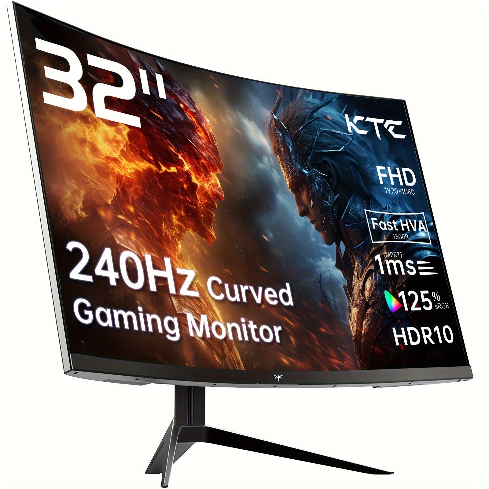 KTC 32" 240Hz Curved Gaming Monitor HDR10 1080P FHD, Curved Monitor, Monitors For Gaming, Pc Monitor, Ultrawide Monitor, Ultra Wide Monitor, Monitor Ips, Widescreen Monitor, Lcd Monitor, Monitor Externo