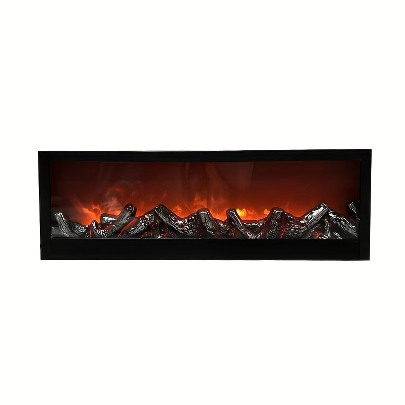 Cozy Art Decorative Style Ambient Lamp, 60cm/23.6in Fireplace Light, USB Powered, Quiet & Smokeless, Plastic Rectangular Shade, Fantasy Theme, Button Control, for Home Decor, Halloween, Christmas Decoration, Suitable for Vari
