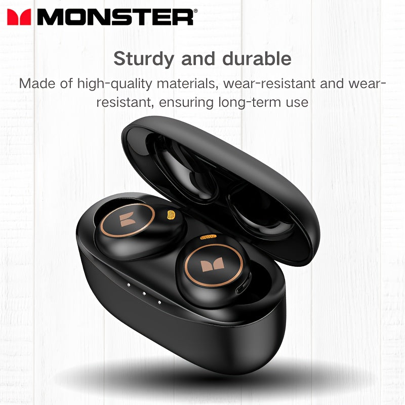 Monster Wireless Earbuds, Wireless 5.3 In-Ear Headphones with 4 Microphones, Clear Calls, Noise Cancellation, Touch Control, Type-C Charging Case, Comfortable Wireless Earphones for Daily Use Or As Holiday Gift Birthday Gift