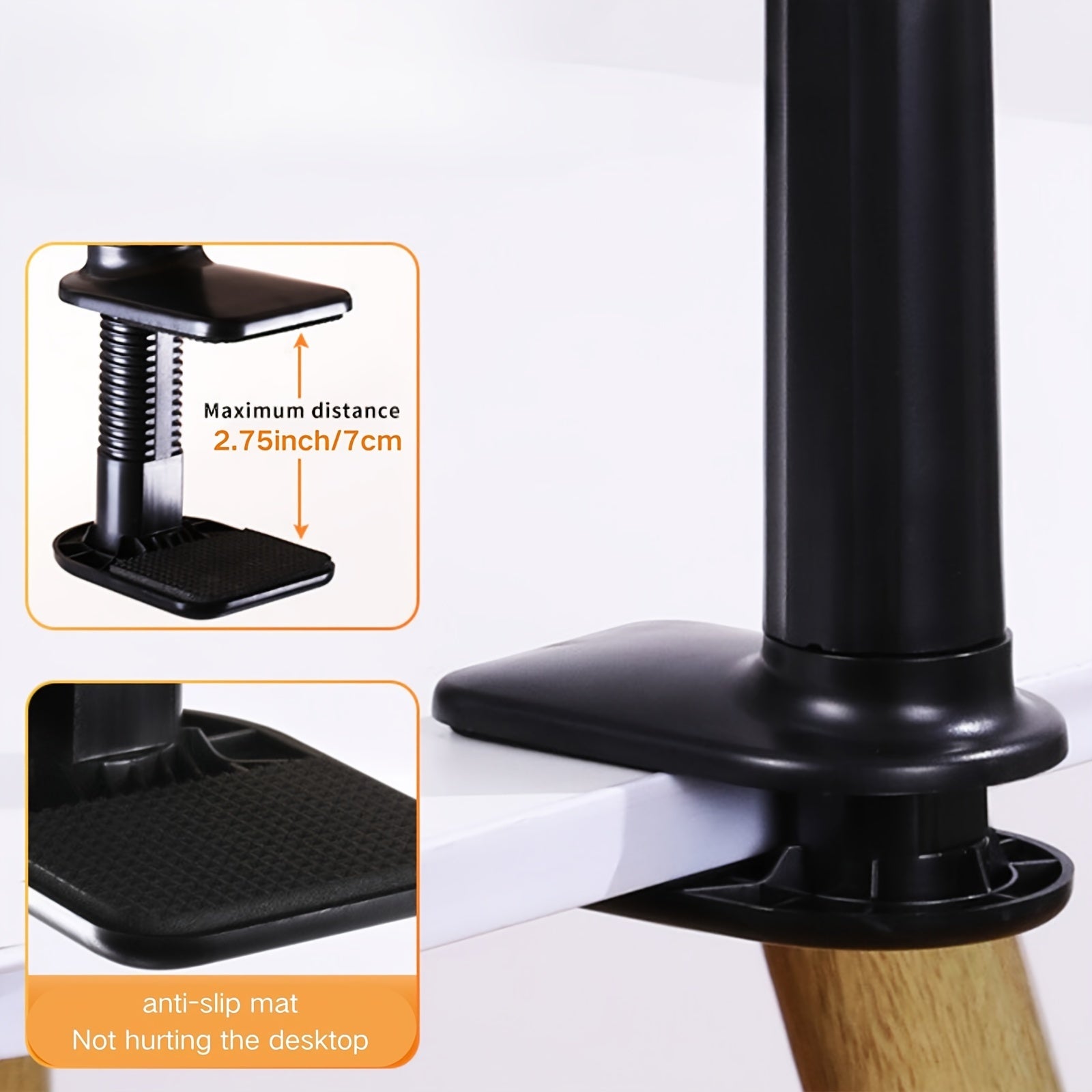 1pc Adjustable Gooseneck Phone Holder with Grip - Flexible Long Arm Clamp for iPhone 15 Pro Max, 12, 13, 14 | Stable Desk & Bed Mount, Hands-Free Viewing, Durable ABS Material, Ergonomic Design, Bed Phone Holder | Ergonomic G