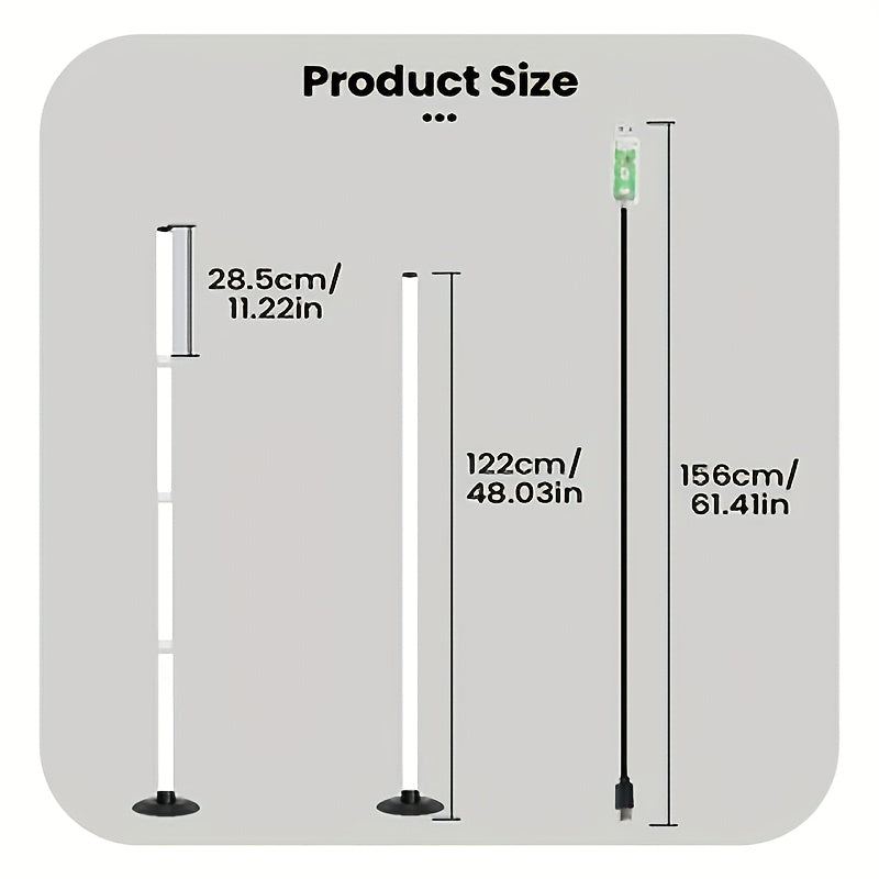 1/2pcs LED Floor Lamp RGBICB Emotion Atmosphere Light Modern Minimalist Style Backlight APP/Remote Control Dual Control | Home Office Lighting Bedside Decorative, Gaming Study Room Decoration Holiday Birthday Gift Halloween C